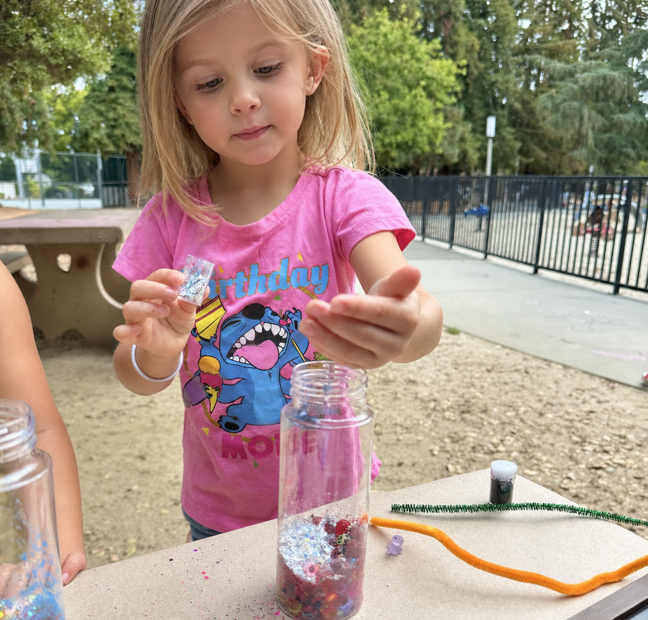 Showing the colors inside a sunset bottle.