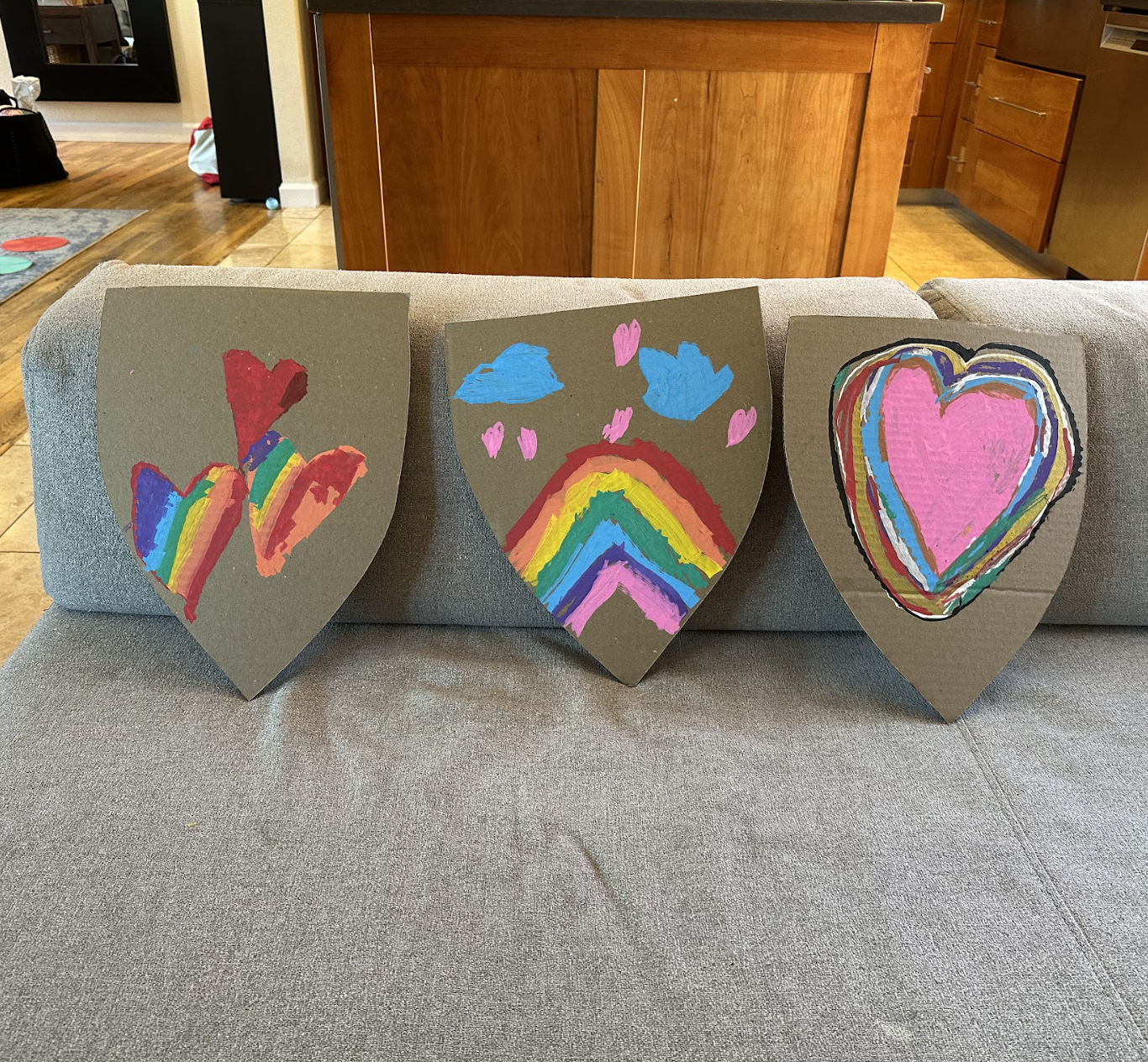 Heart shields made during the Warrior Armor mission.