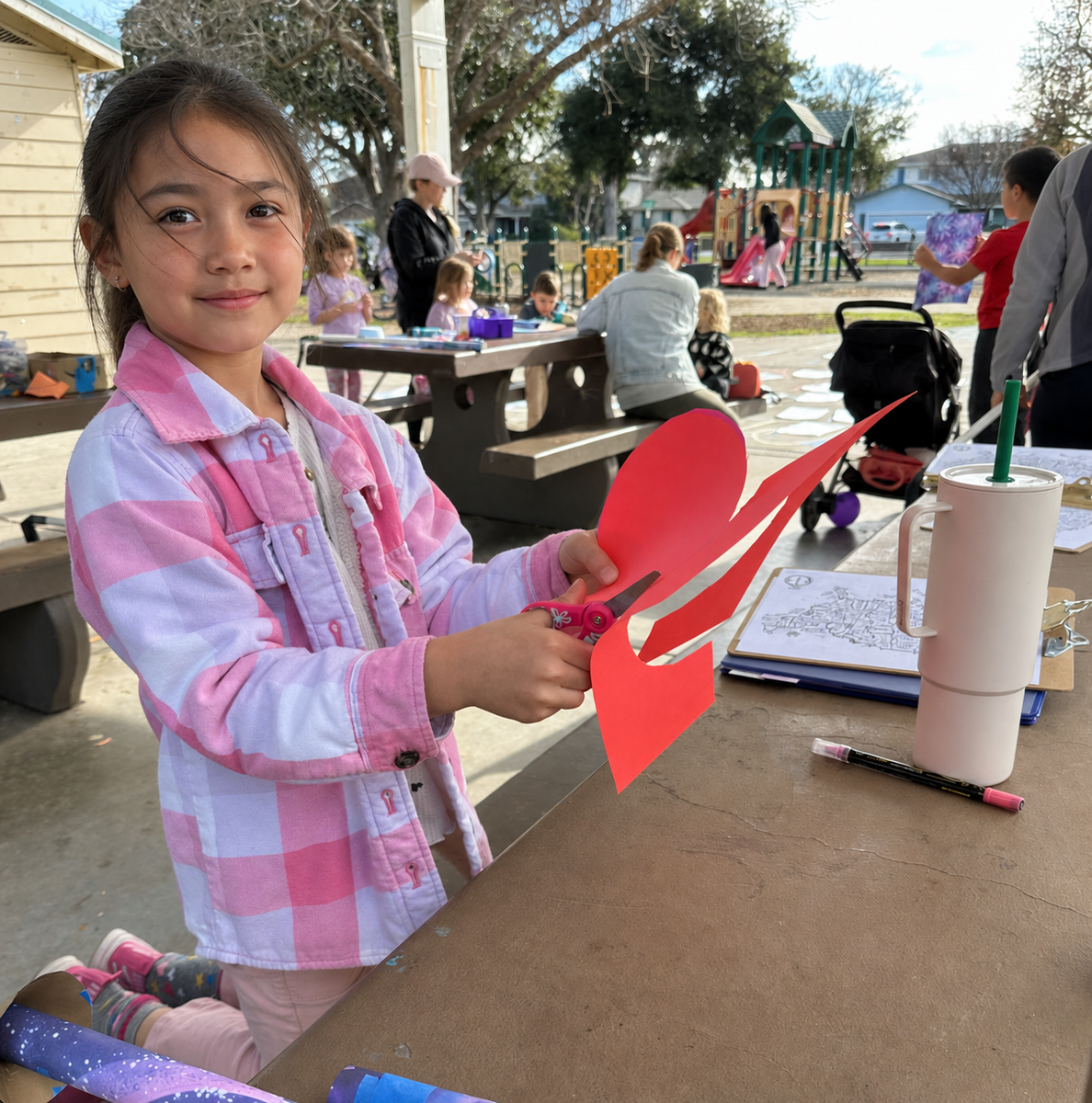 A paper rocket ready for the map challenge.